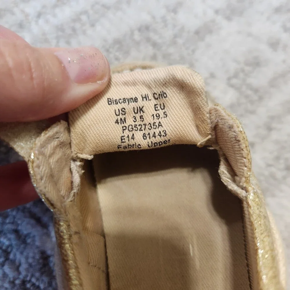 Sperry child animal print crib shoes gold size 4